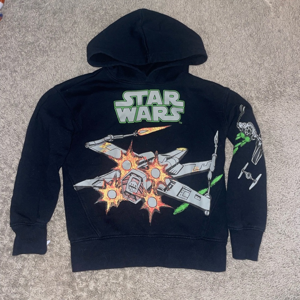 Star Wars Kids Black and Green Spaceship Hoodie